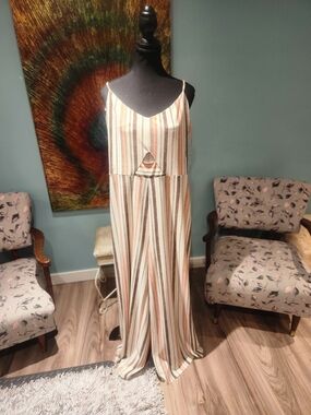 Ardene Cream and Brown Striped Top